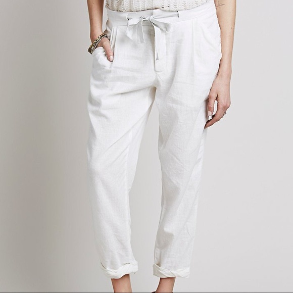 Free people linen drawstring trousers - Picture 1 of 7